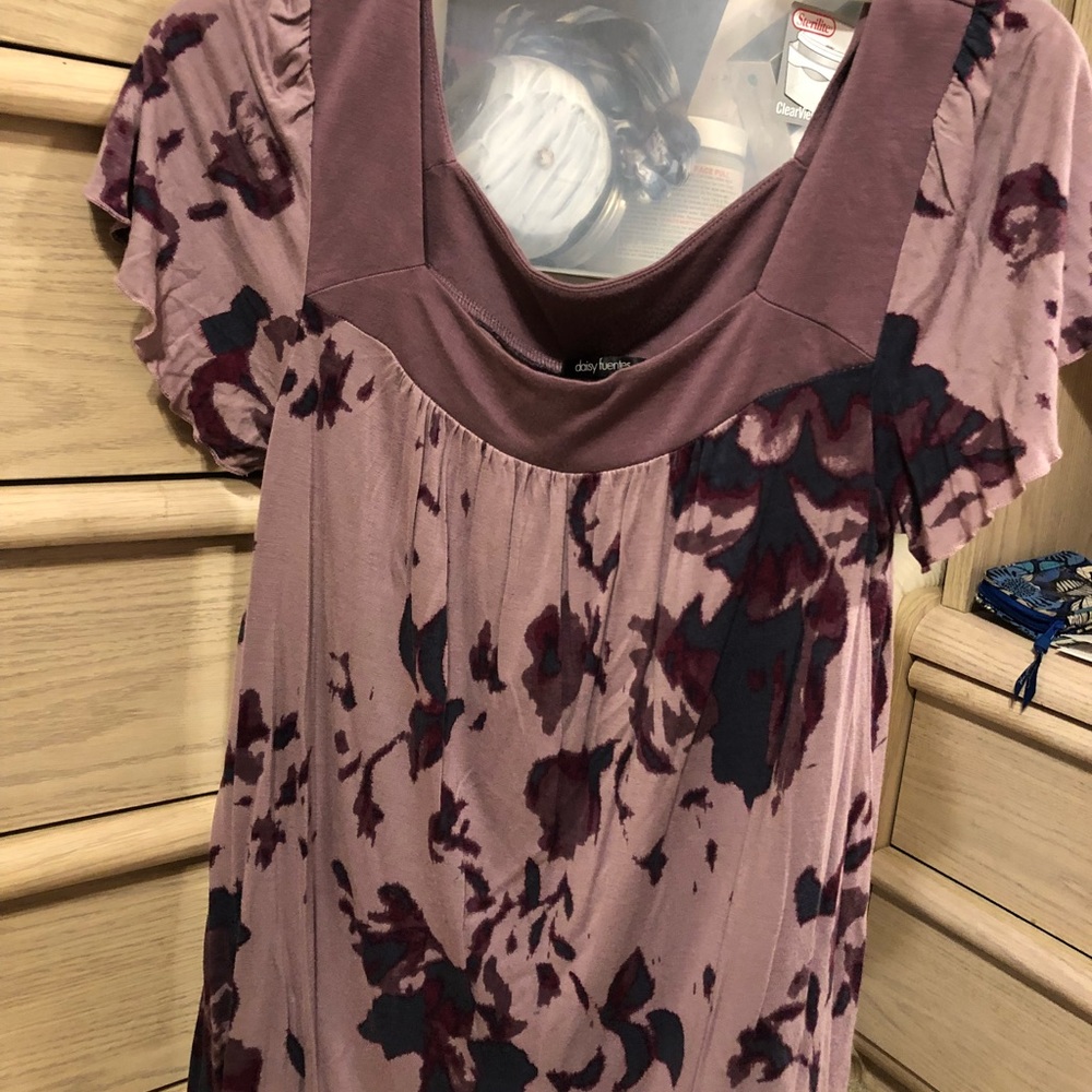 Purple floral blouse